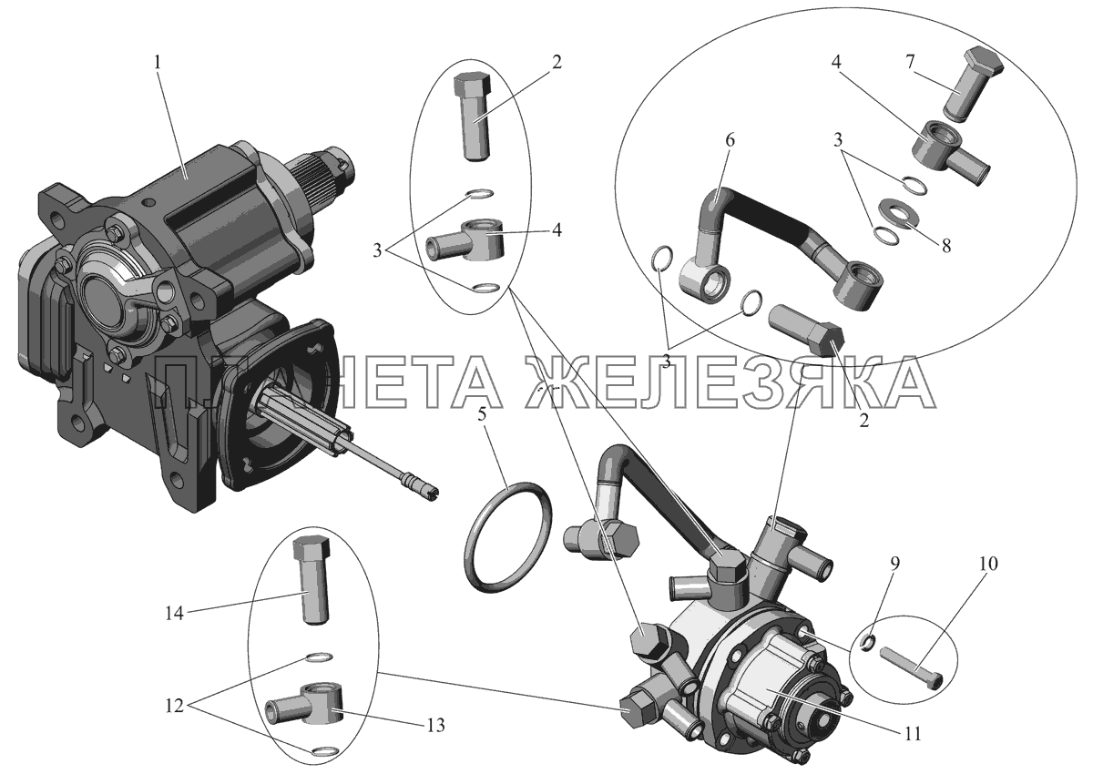 Механизм рулевой с распределителем 104-3400008-01 МАЗ-152 (2011)